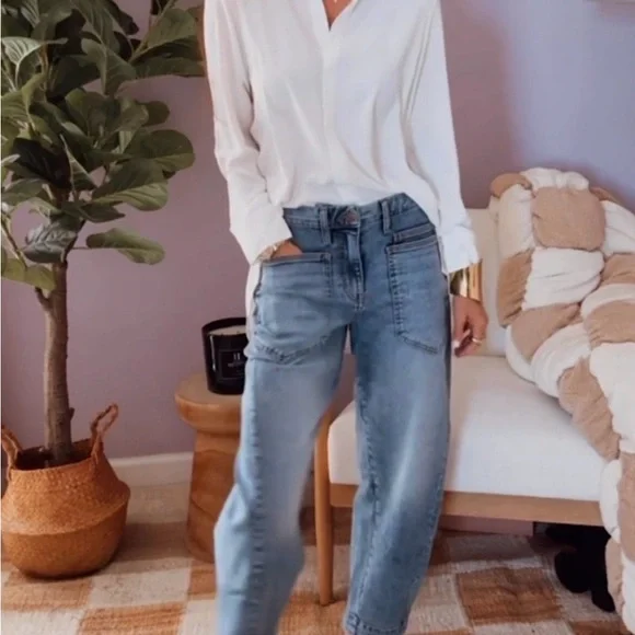 RUTI Barrel. Light Blue Denim Jeans - Picture 1 of 7